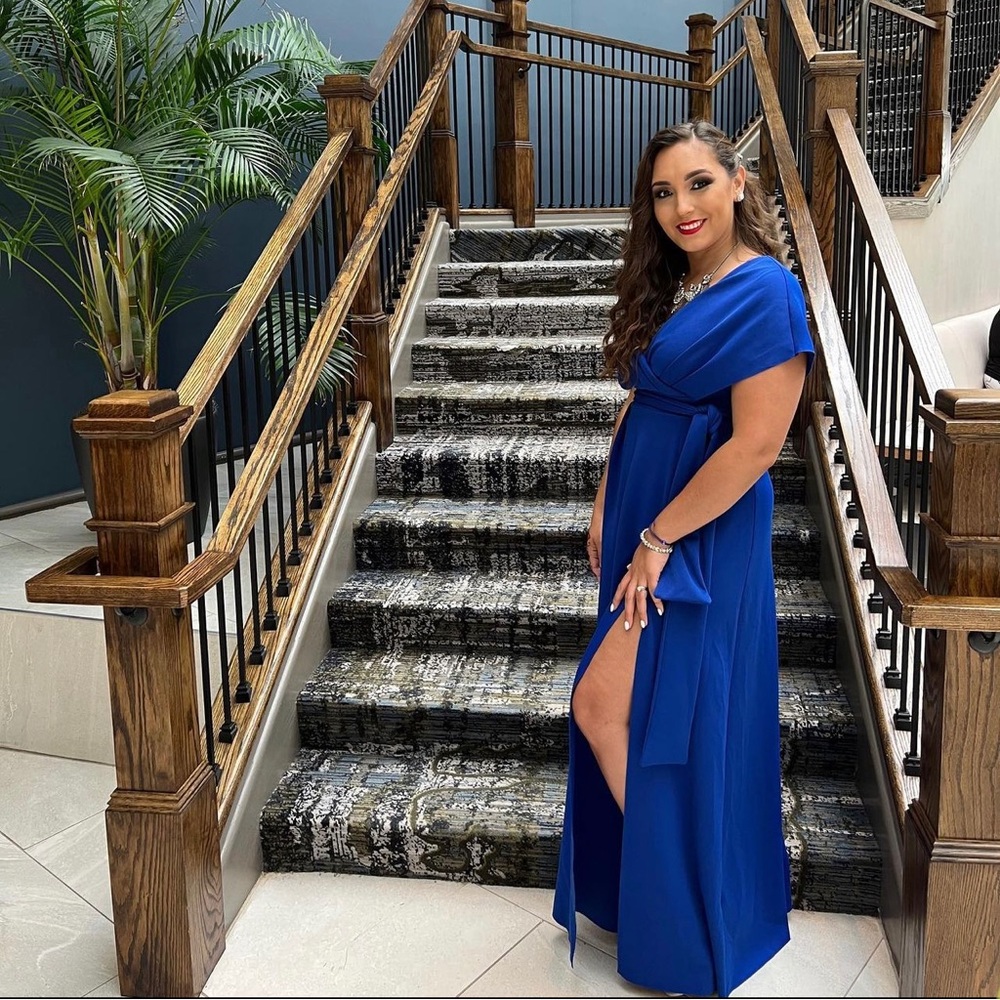 ASOS blue asymmetrical dress